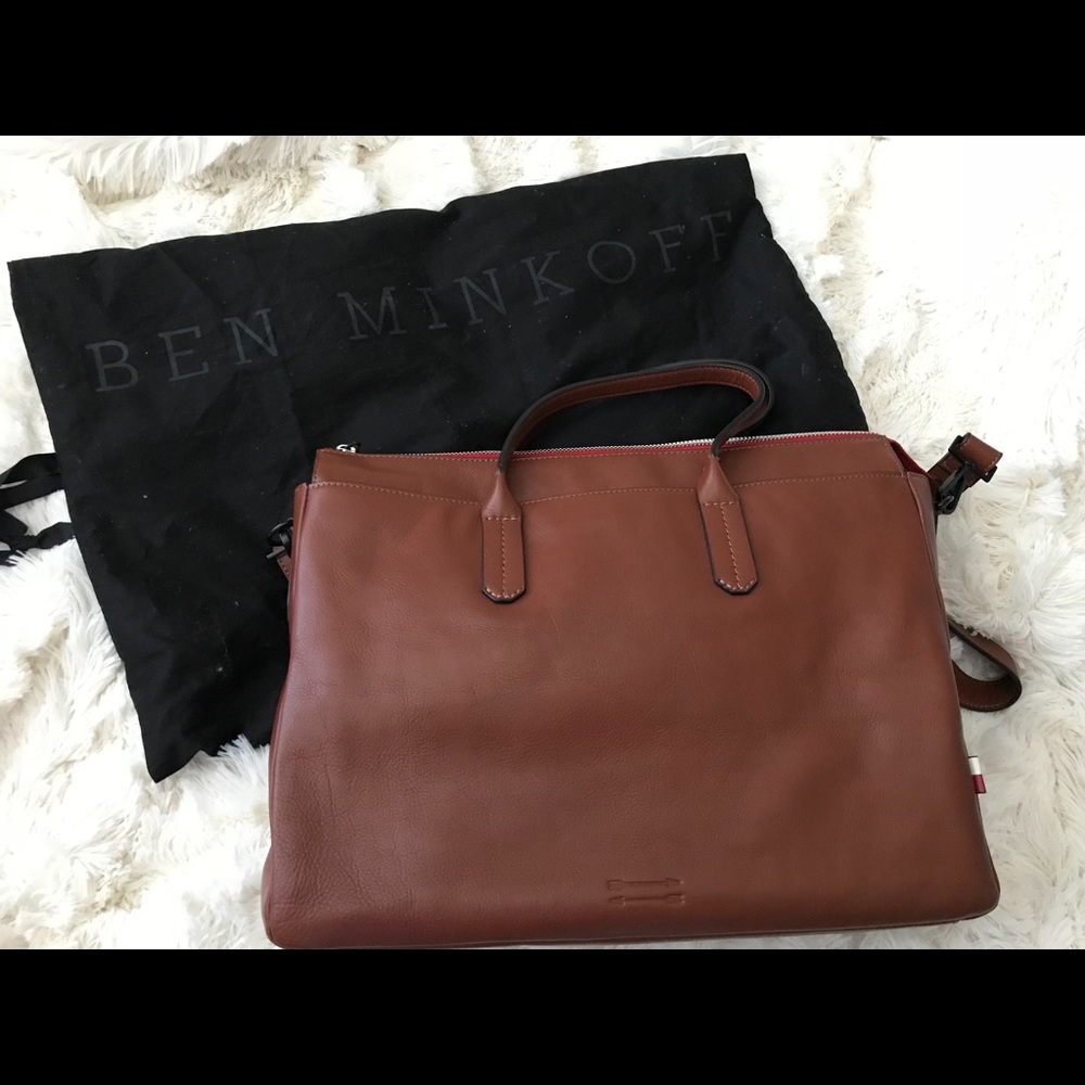 Unisex Ben Minkoff leather tote bag, laptop bag